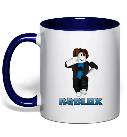 Чашка с цветной ручкой Bacon Hair Roblox Глубокий темно-синий фото