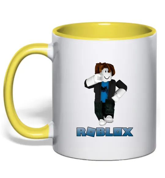 Чашка з кольоровою ручкою Bacon Hair Roblox Лимонний фото