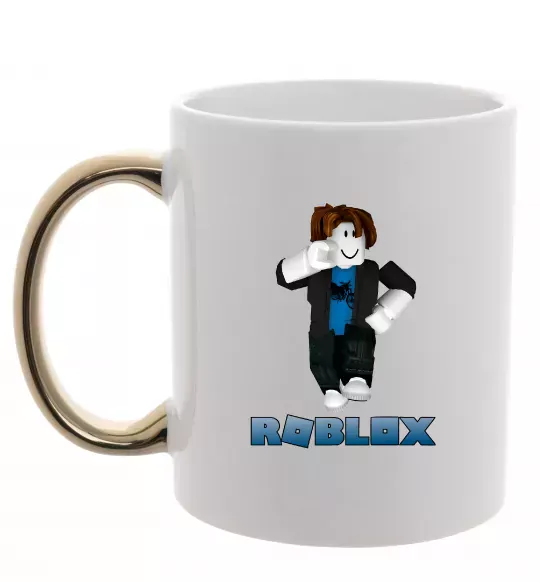 Чашка с цветной ручкой Bacon Hair Roblox Золото фото