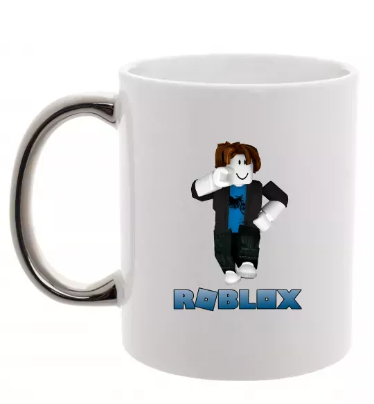 Чашка с цветной ручкой Bacon Hair Roblox Серебро фото