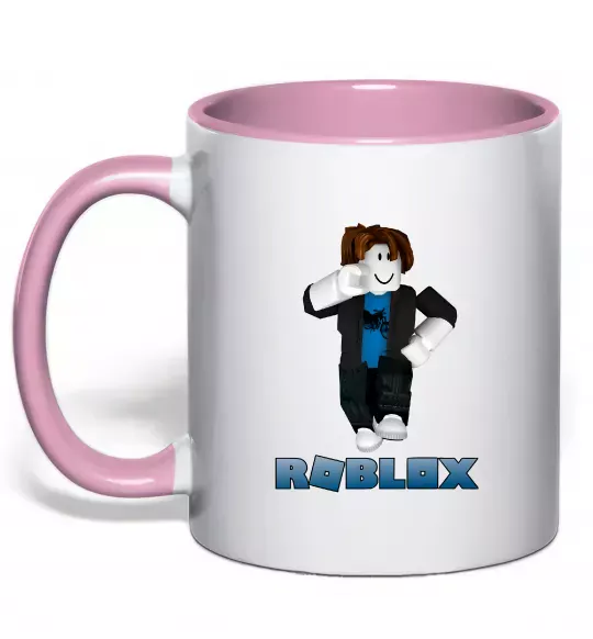 Чашка с цветной ручкой Bacon Hair Roblox Нежно розовый фото