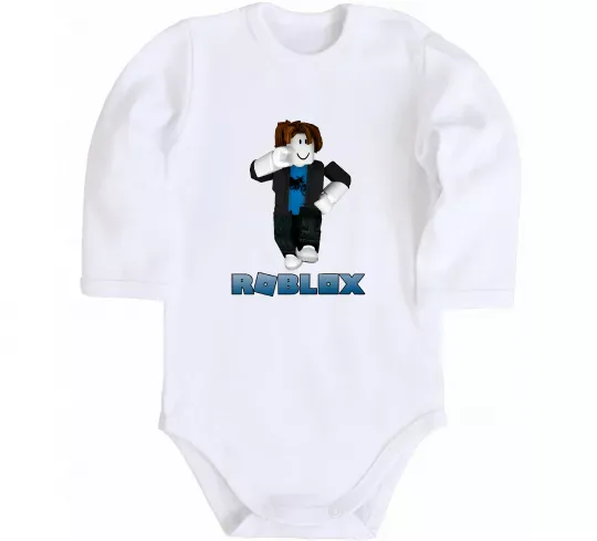 Детский боди Bacon Hair Roblox Белый фото