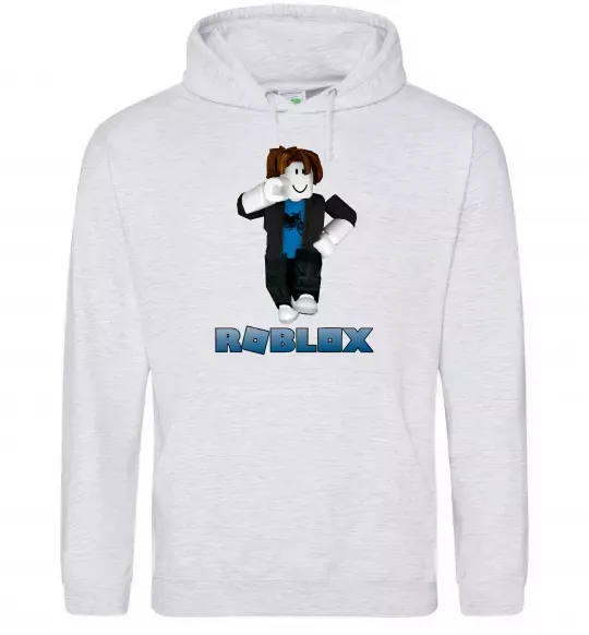 Мужская толстовка (худи) Bacon Hair Roblox Серый меланж фото