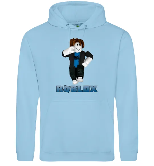 Мужская толстовка (худи) Bacon Hair Roblox Голубой фото