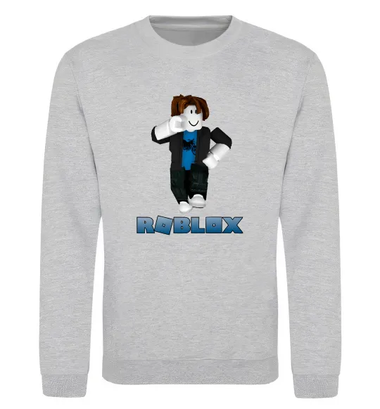 Свитшот Bacon Hair Roblox Серый меланж фото