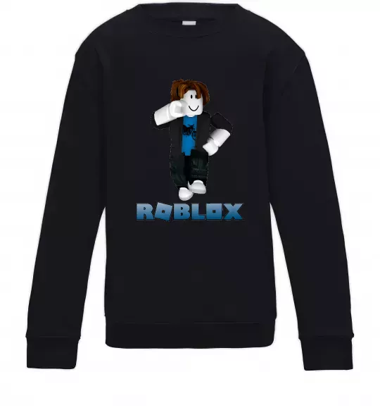 Детский Свитшот Bacon Hair Roblox Черный фото