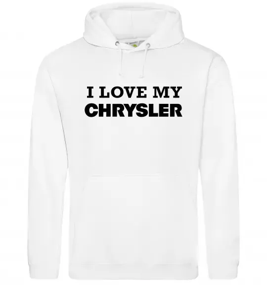 Мужская толстовка (худи) I love my Chrysler Белый фото
