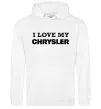 Мужская толстовка (худи) I love my Chrysler Белый фото