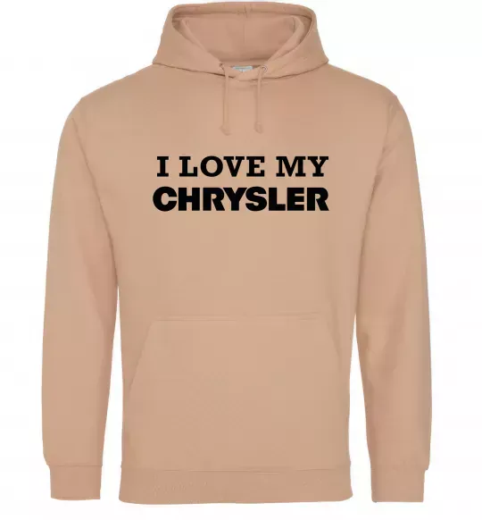 Мужская толстовка (худи) I love my Chrysler Песочный фото