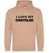 Мужская толстовка (худи) I love my Chrysler Песочный фото