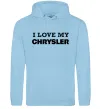 Мужская толстовка (худи) I love my Chrysler Голубой фото
