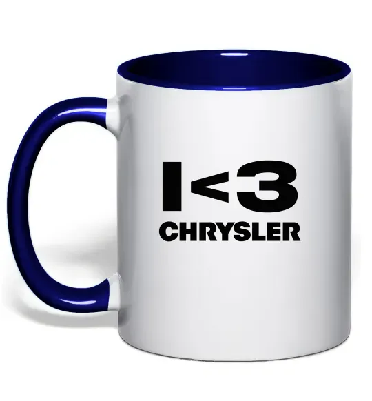 Чашка з кольоровою ручкою I <3 Chrysler Глибокий темно-синій фото