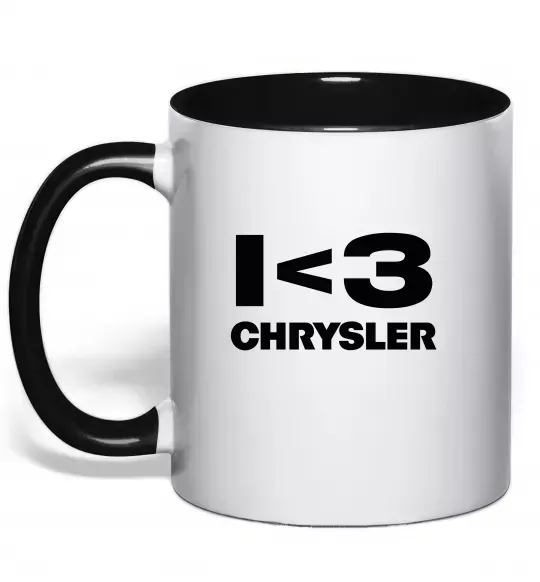 Чашка з кольоровою ручкою I <3 Chrysler Чорний фото