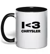 Чашка з кольоровою ручкою I <3 Chrysler Чорний фото