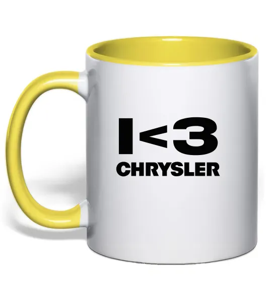 Чашка с цветной ручкой I <3 Chrysler Лимонный фото