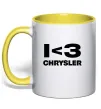 Чашка с цветной ручкой I <3 Chrysler Лимонный Чашка с цветной ручкой I <3 Chrysler Лимонный фото