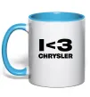 Чашка з кольоровою ручкою I <3 Chrysler Блакитний фото