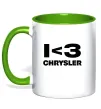 Чашка з кольоровою ручкою I <3 Chrysler Зелений фото