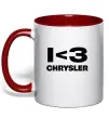 Чашка з кольоровою ручкою I <3 Chrysler Червоний фото