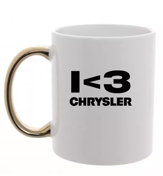 Чашка з кольоровою ручкою I <3 Chrysler Золото фото