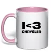 Чашка з кольоровою ручкою I <3 Chrysler Ніжно рожевий фото