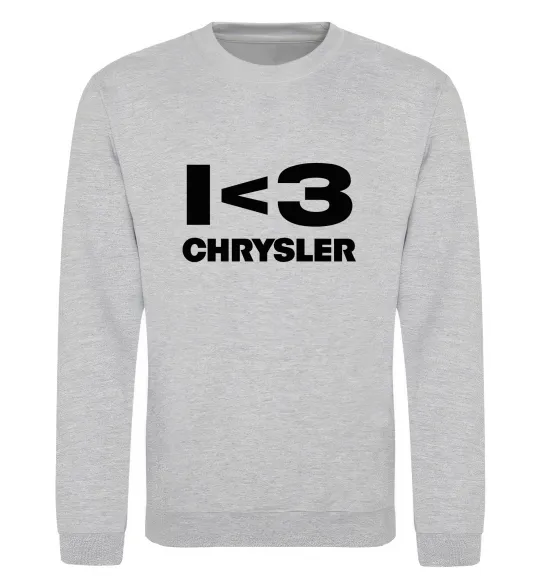 Свитшот I <3 Chrysler Серый меланж фото