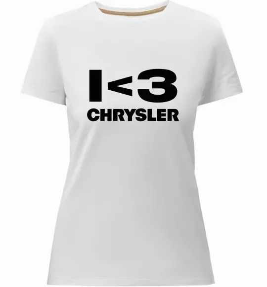 Жіноча преміум футболка I <3 Chrysler Білий фото