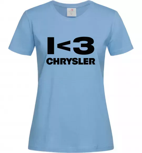 Женская футболка I <3 Chrysler Голубой фото