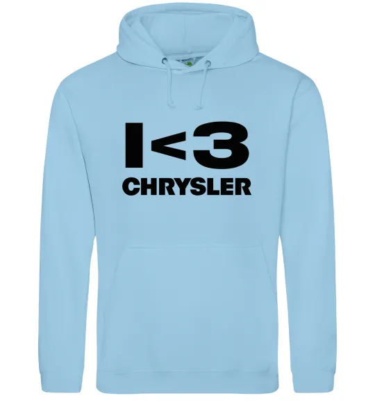 Мужская толстовка (худи) I <3 Chrysler Голубой фото