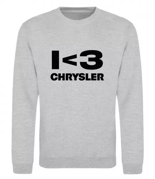 Світшот I <3 Chrysler Сірий меланж фото