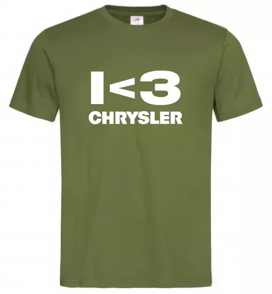 Чоловіча футболка I <3 Chrysler Оливковий фото