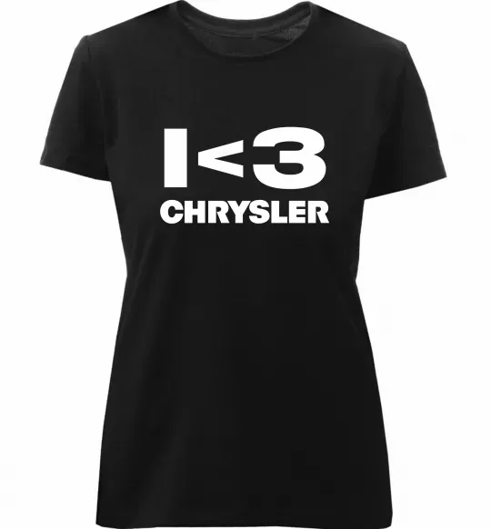 Жіноча преміум футболка I <3 Chrysler Чорний фото