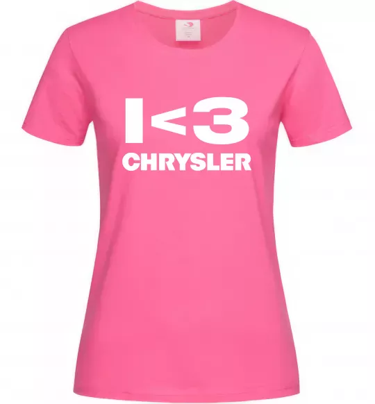 Женская футболка I <3 Chrysler Ярко-розовый фото