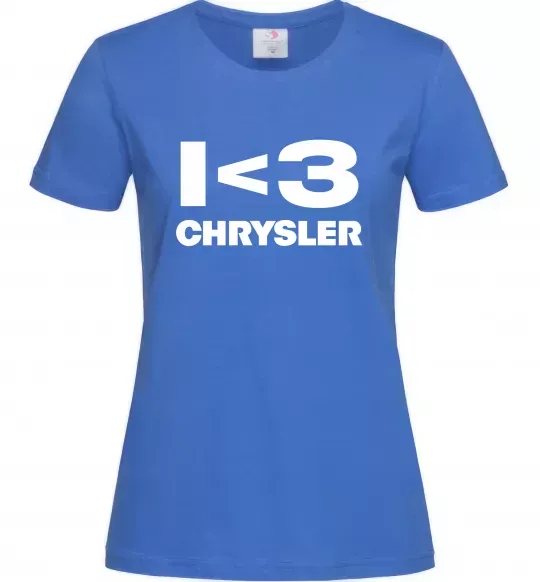 Женская футболка I <3 Chrysler Ярко-синий фото