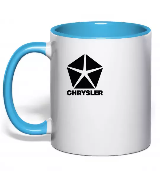 Чашка с цветной ручкой Chrysler Голубой фото