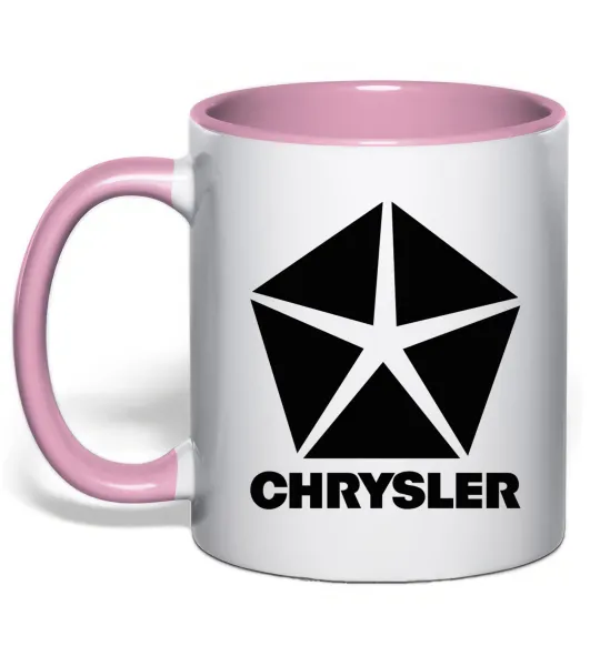 Чашка з кольоровою ручкою Chrysler Ніжно рожевий фото