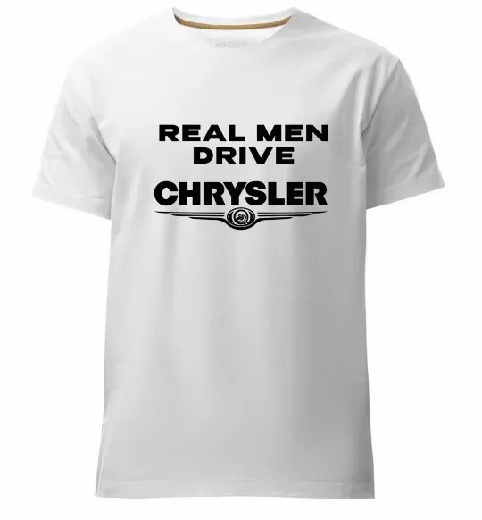 Мужская премиум футболка Real men drive Chrysler Белый фото