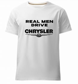 Мужская премиум футболка Real men drive Chrysler
