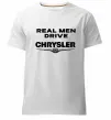Мужская премиум футболка Real men drive Chrysler Белый фото