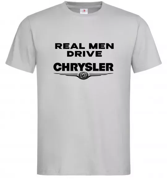 Чоловіча футболка Real men drive Chrysler Сірий фото