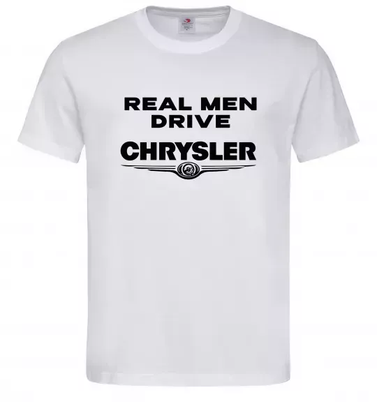 Чоловіча футболка Real men drive Chrysler Білий фото