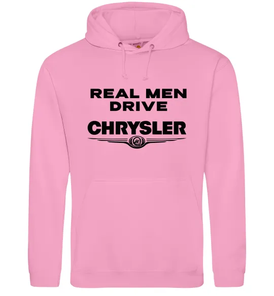 Чоловіча толстовка (худі) Real men drive Chrysler Рожевий фото