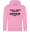 Чоловіча толстовка (худі) Real men drive Chrysler Рожевий фото
