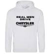 Чоловіча толстовка (худі) Real men drive Chrysler Сірий меланж фото