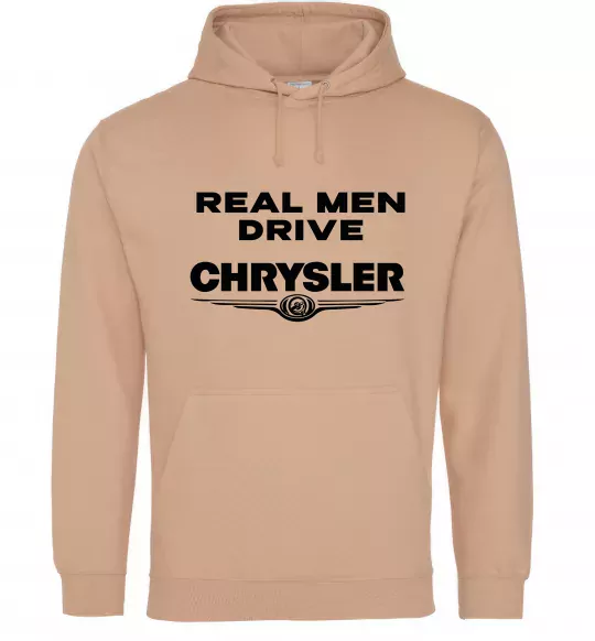 Чоловіча толстовка (худі) Real men drive Chrysler Пісочний фото