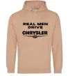 Чоловіча толстовка (худі) Real men drive Chrysler Пісочний фото