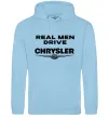 Чоловіча толстовка (худі) Real men drive Chrysler Блакитний фото