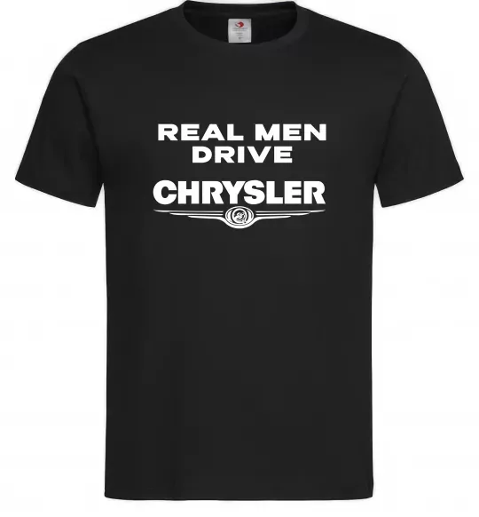 Чоловіча футболка Real men drive Chrysler Чорний фото