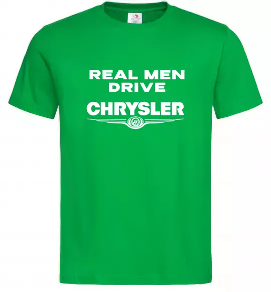 Чоловіча футболка Real men drive Chrysler Зелений фото