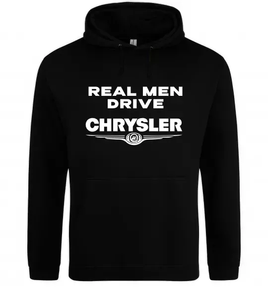 Чоловіча толстовка (худі) Real men drive Chrysler Чорний фото